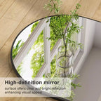 Miroir pleine longueur de 71x31 avec dessus arqué, cadre noir, pour salle de bain ou salon