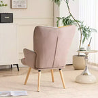 Fauteuil d'appoint rembourré patchwork, fauteuil de salon avec dossier ailé et accoudoir