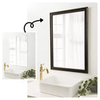 Amanti Art Mirror Makeover Bathroom Mirror Frame Border Kit - Fully Assembled Peel and Stick Frame - Mirror NOT Included - Accent Bronze Narrow Trim