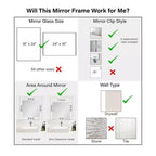 Kit de bordure de cadre de miroir de salle de bain Mirror Makeover - Cadre entièrement assemblé autocollant - Miroir NON inclus - Finition étroite bronze accentuée
