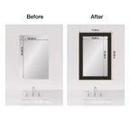 Kit de bordure de cadre de miroir de salle de bain Mirror Makeover - Cadre entièrement assemblé autocollant - Miroir NON inclus - Finition étroite bronze accentuée