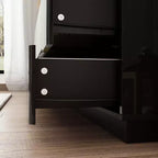 Commode 8 tiroirs avec éclairage intégré, finition brillante, style moderne