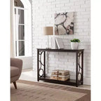 Kings Brand Furniture - Dark Cherry Finish Wood Entryway Sofa Console Table with Storage Shelf for Hallway, Foyer, Living Room