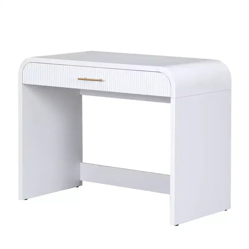 Table de toilette 40 W avec miroir lumineux à écran tactile et grand tiroir, blanche
