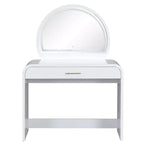 Table de toilette 40 W avec miroir lumineux à écran tactile et grand tiroir, blanche