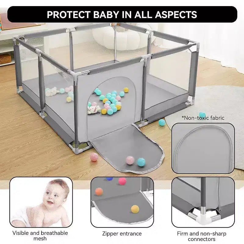 Parc bébé 50x50 à 4 panneaux grand et sécurisé, portable