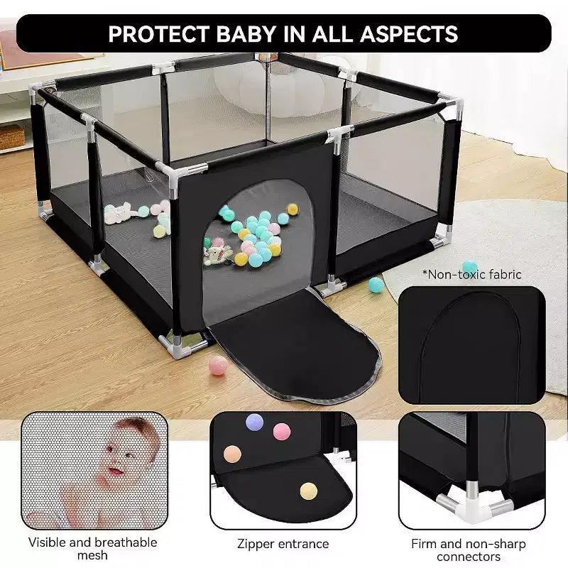 Parc bébé 50x50 à 4 panneaux grand et sécurisé, portable