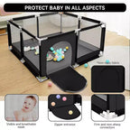 Parc bébé 50x50 à 4 panneaux grand et sécurisé, portable