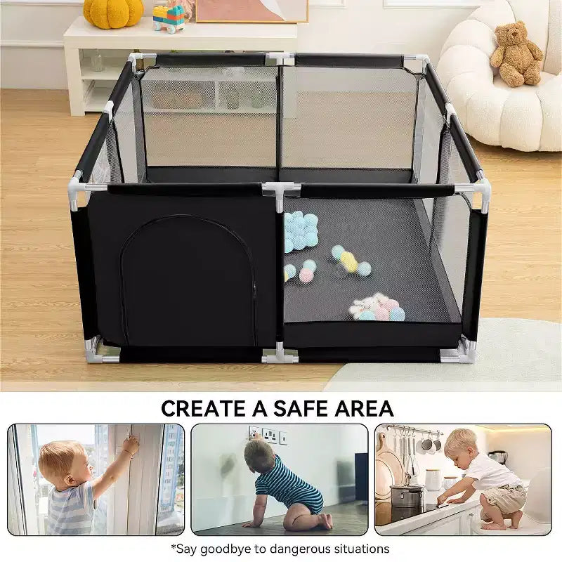 Parc bébé 50x50 à 4 panneaux grand et sécurisé, portable