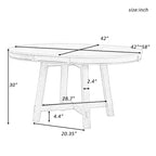 Table à manger de ferme avec piètement en X à 4 pieds et rallonge de 40,6 cm