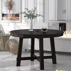 Table à manger de ferme avec piètement en X à 4 pieds et rallonge de 40,6 cm