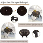 Table à manger de ferme avec piètement en X à 4 pieds et rallonge de 40,6 cm