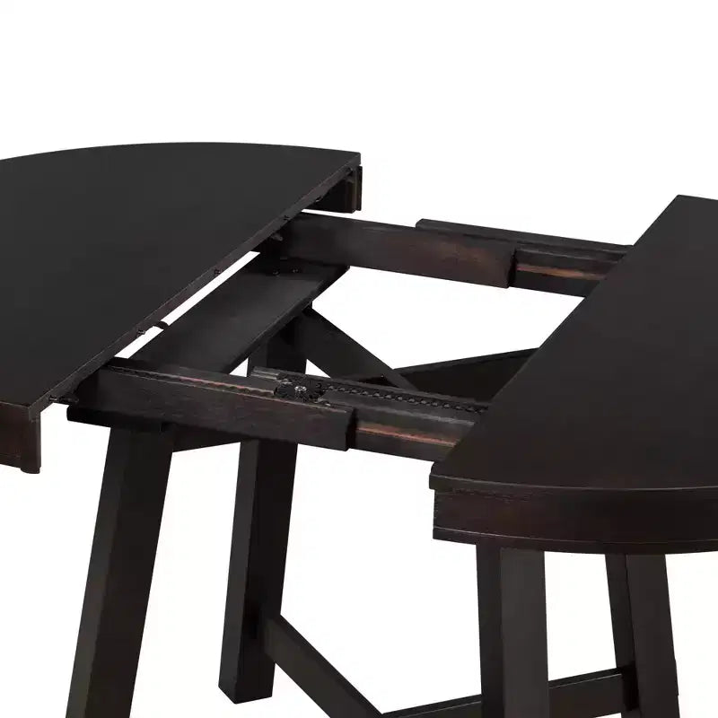 Table à manger de ferme avec piètement en X à 4 pieds et rallonge de 40,6 cm
