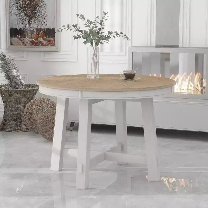 Table à manger de ferme avec piètement en X à 4 pieds et rallonge de 40,6 cm