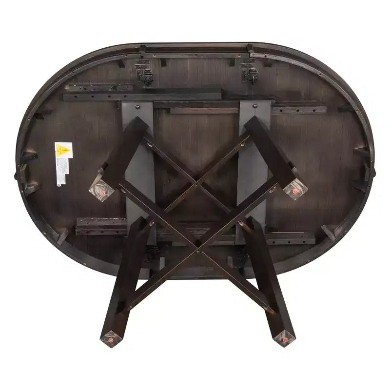 Table à manger de ferme avec piètement en X à 4 pieds et rallonge de 40,6 cm