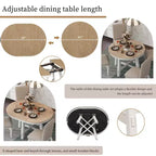 Table à manger de ferme avec piètement en X à 4 pieds et rallonge de 40,6 cm