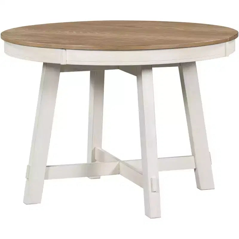 Table à manger de ferme avec piètement en X à 4 pieds et rallonge de 40,6 cm
