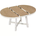 Table à manger de ferme avec piètement en X à 4 pieds et rallonge de 40,6 cm