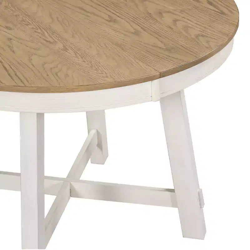 Table à manger de ferme avec piètement en X à 4 pieds et rallonge de 40,6 cm