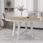 Whisen Farmhouse 4 Legs X-shaped Base Dining Table with 16 in. Leaf