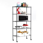 BestMassage 5 Tier Shelves Shelf Wire Shelving Unit Heavy-Duty Adjustable Storage Shelf with Lockable Wheels & Certified by NSF