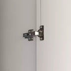 Armoire double-porte blanche minimaliste avec penderie et rangements organisés