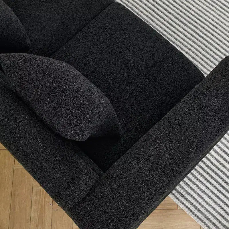 Canapé d'angle surdimensionné à 3 places de 205 cm pour salon - Tissu confortable avec assise profonde et 3 oreillers