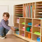 Meuble de rangement mobile à plusieurs sections avec compartiments de rangement cubby, Meuble pour enfants