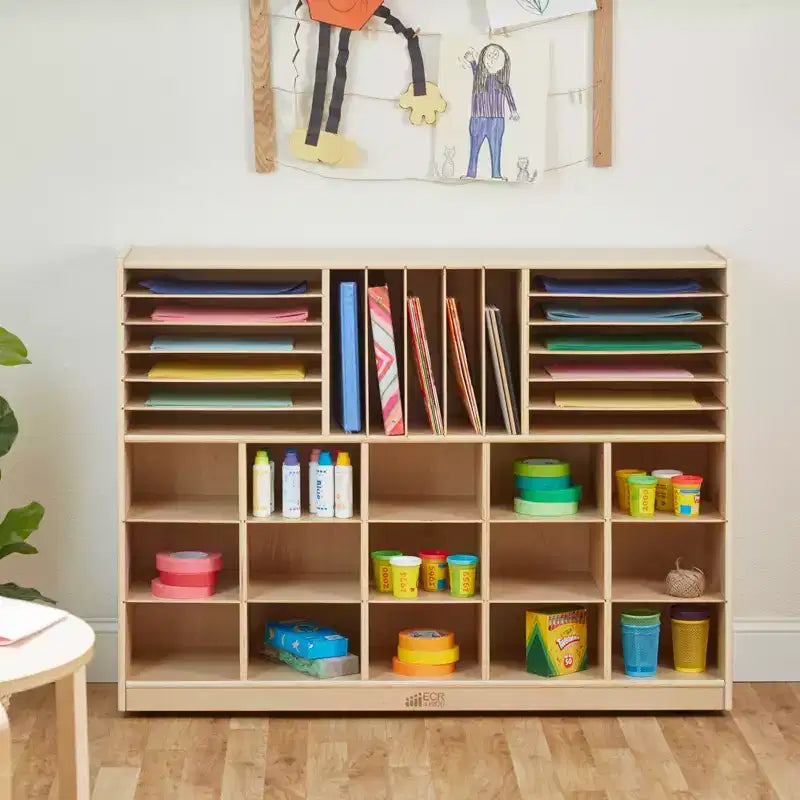 Meuble de rangement mobile à plusieurs sections avec compartiments de rangement cubby, Meuble pour enfants
