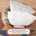 Grand pouf de rangement rond pour table basse de 22 pouces
