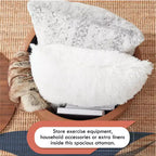 Grand pouf de rangement rond pour table basse de 22 pouces