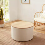 Grand pouf de rangement rond pour table basse de 22 pouces