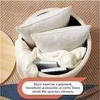 Grand pouf de rangement rond pour table basse de 22 pouces