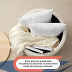 Grand pouf de rangement rond pour table basse de 22 pouces