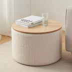 Ornavo Home Large 22 Inch Round Coffee Table Storage Ottoman