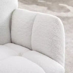 Fauteuil à bascule en tissu Teddy pour salon d'intérieur, ivoire