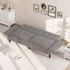 Canapé-lit futon 89, canapé convertible moderne en chenille avec dossier et accoudoirs réglables, futon convertible pour salon, chambre, appartements