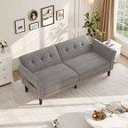 Canapé-lit futon 89, canapé convertible moderne en chenille avec dossier et accoudoirs réglables, futon convertible pour salon, chambre, appartements