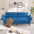 Canapé-lit futon 89, canapé convertible moderne en chenille avec dossier et accoudoirs réglables, futon convertible pour salon, chambre, appartements