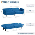 Canapé-lit futon 89, canapé convertible moderne en chenille avec dossier et accoudoirs réglables, futon convertible pour salon, chambre, appartements