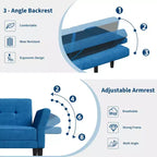 Canapé-lit futon 89, canapé convertible moderne en chenille avec dossier et accoudoirs réglables, futon convertible pour salon, chambre, appartements