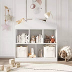 5-Cubby Bookcase, Kids Bookshelf,Toddlers Playhouse Cabinet Shelf,for Playroom, Nursery, Kids Room