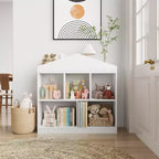 Étagère à 5 compartiments, Bibliothèque pour enfants, Meuble de rangement pour maisonnette pour tout-petits, pour salle de jeux, chambre d'enfant, chambre de bébé