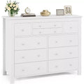 10 Drawers Dresser for Bedroom,Modern Wooden Chest of Drawers with Natural Texture