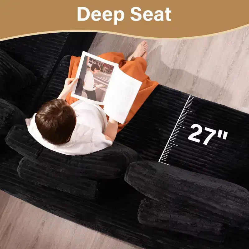 Canapé modulable en U, canapés modernes minimalistes de 27 pouces de profondeur pour salon, style 4