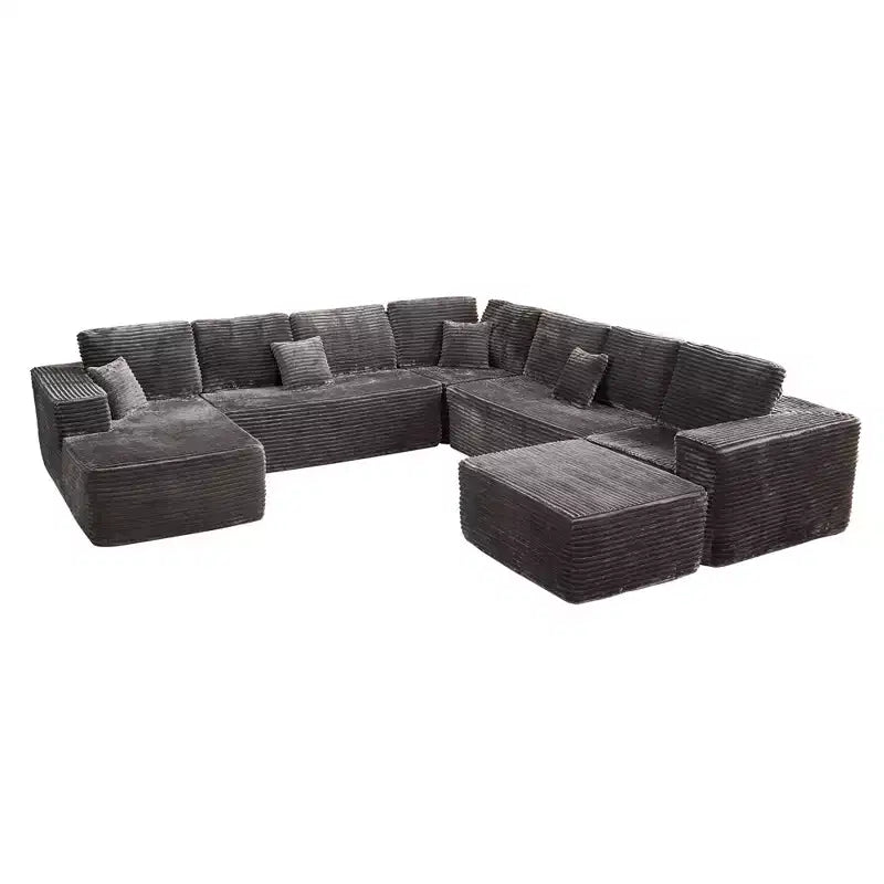 Canapé modulable en U, canapés modernes minimalistes de 27 pouces de profondeur pour salon, style 4