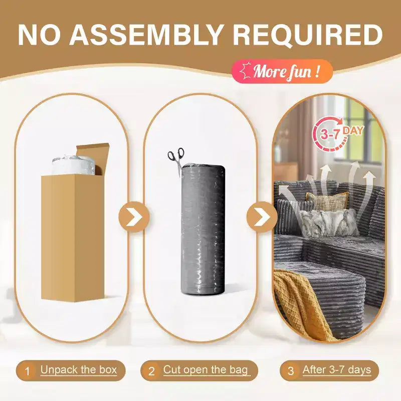 Canapé modulable en U, canapés modernes minimalistes de 27 pouces de profondeur pour salon, style 4