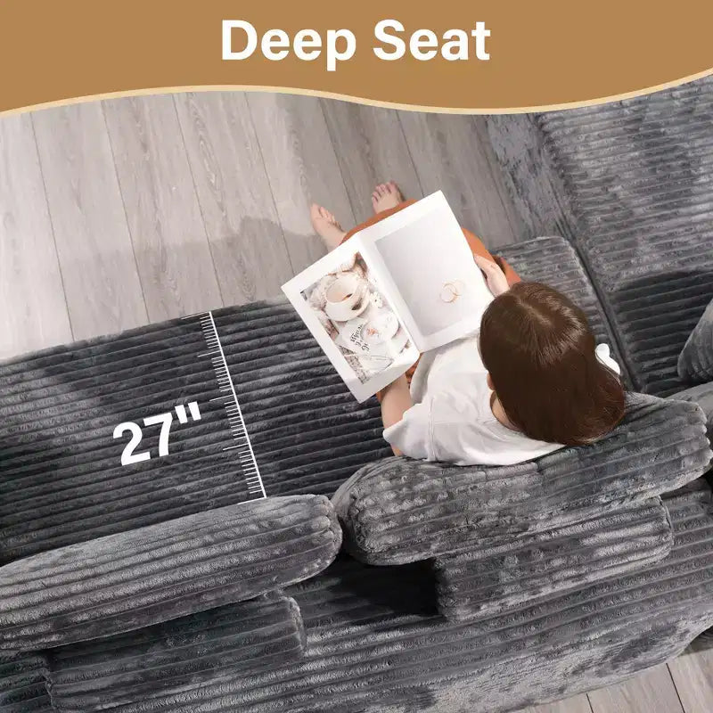 Canapé modulable en U, canapés modernes minimalistes de 27 pouces de profondeur pour salon, style 4