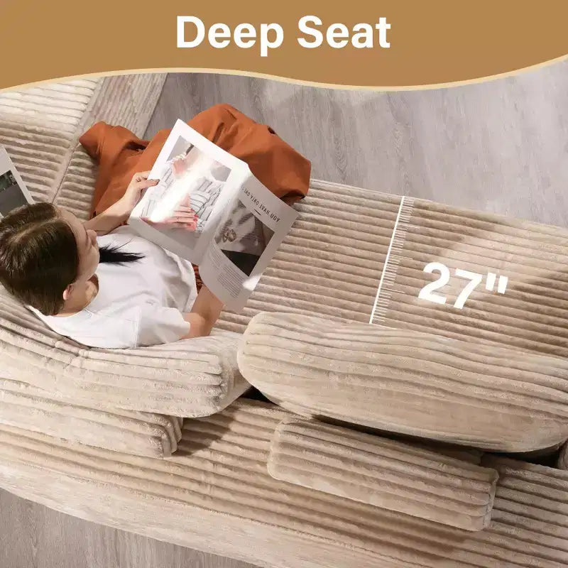 Canapé modulable en U, canapés modernes minimalistes de 27 pouces de profondeur pour salon, style 4