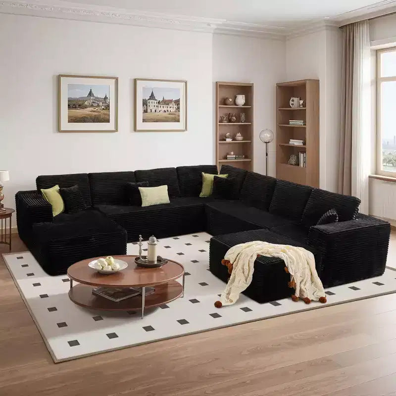 Canapé modulable en U, canapés modernes minimalistes de 27 pouces de profondeur pour salon, style 4